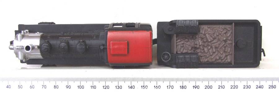 MODEL POWER HO:  SF 2-6-0 Locomotive with Water Tender in Good, Un-boxed and Used Condition.