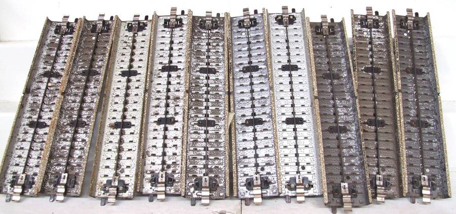 MARKLIN-M HO: 10x 3-Rail Strait(51061/1) Steel Track in Good Used un-boxed condition.(W-GR)