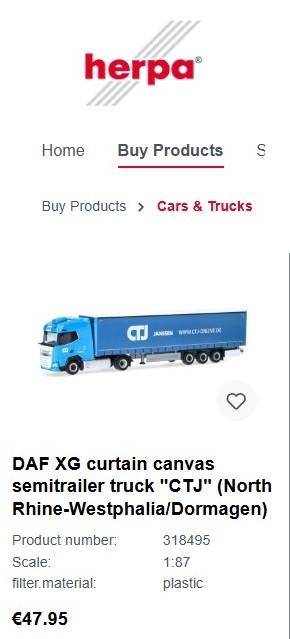 HERPA HO: Highly Detailed "KENTNER" Mercedes Benz Horse & Trailer in Good Boxed Condition.