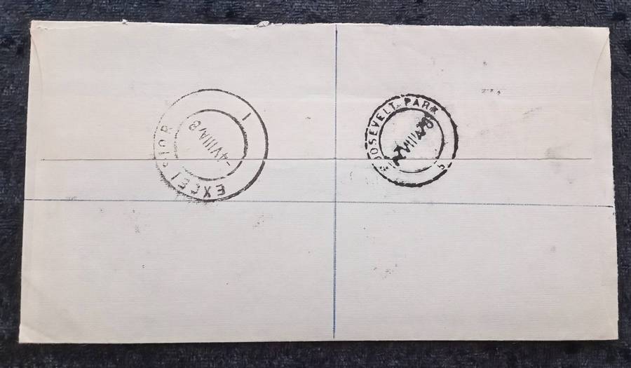 Mail/Postage/Domestic- Excelsior Registration Label and Cancel.