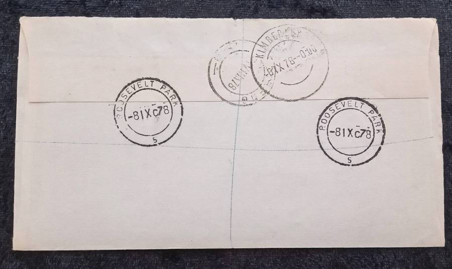 Mail/Postage/Domestic- Dibeng Registration Label and Cancel.