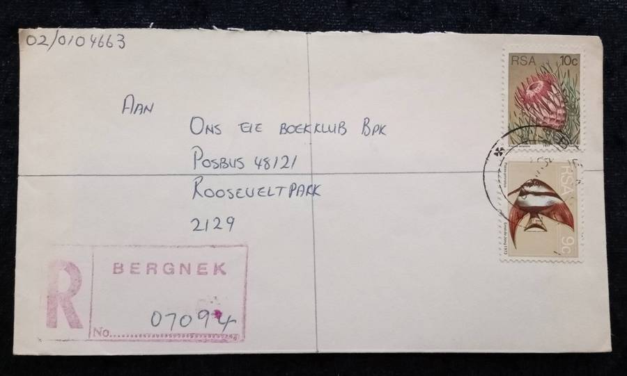 Mail/Postage/Domestic- Bergnek Registration Label and Cancel.