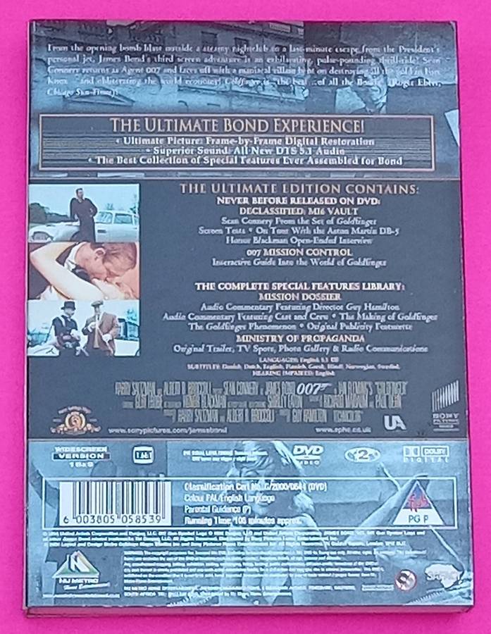 DVD- 007 Goldfinger- Ultimate Edition 2 Disc DVD Set.