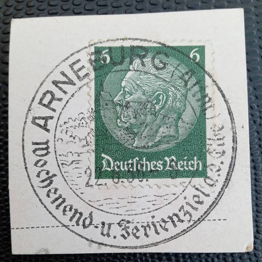 German special postal cancel 1938 Arneburg