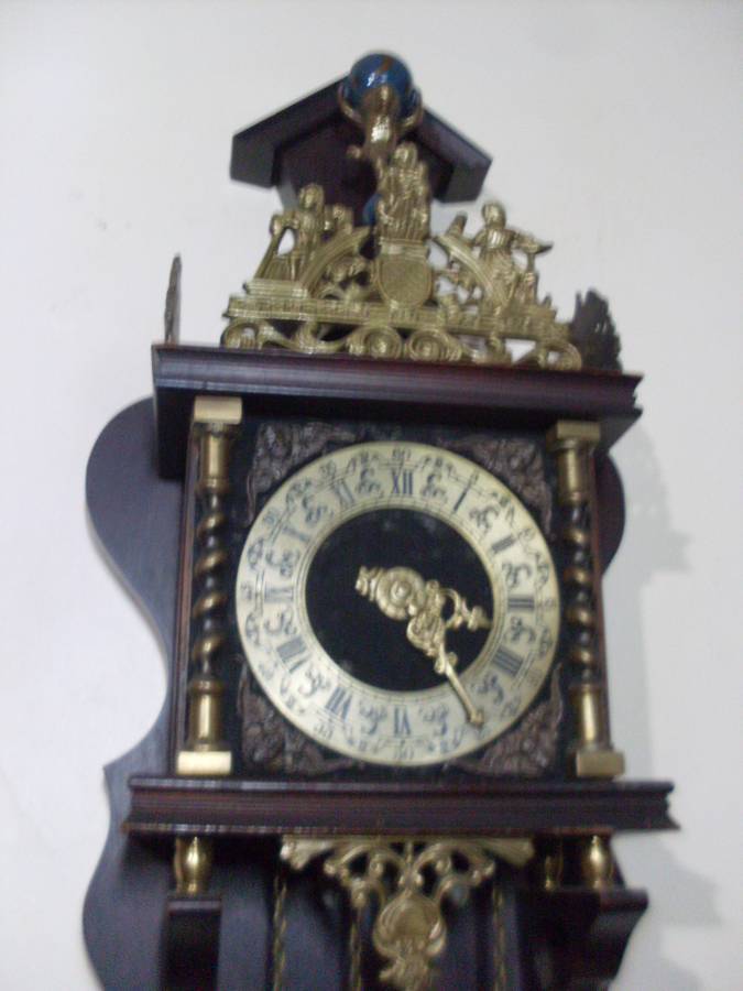 DUTCH ZAANSE  BRASS WALL CLOCK...WORKING....