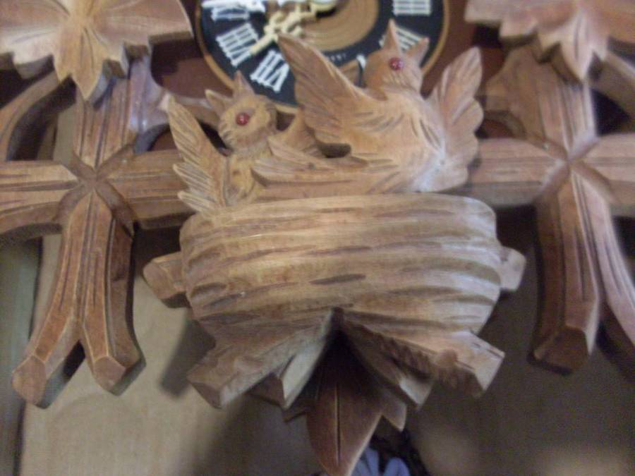 VERY RARE LARGE SCMECKENBERGER/REGULA W.GERMAN CUCKOO CLOCK WITH BABIES IN NEST..WORKS