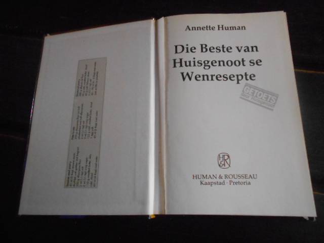 Annette Human - WENRESEPTE - Beste van wenresepte  Human & Rousseau