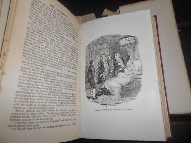 Charles Dickens -  1 antique volume  OLIVER TWIST  -  Caxton Pub books with colour plates