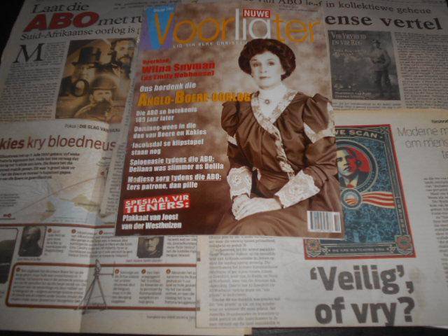 VIR VRYHEID & REG - ANGLO-BOEREOORLOG GEDENKB. - M V B LEOP. SCHOLTZ & koerant uitknipsels