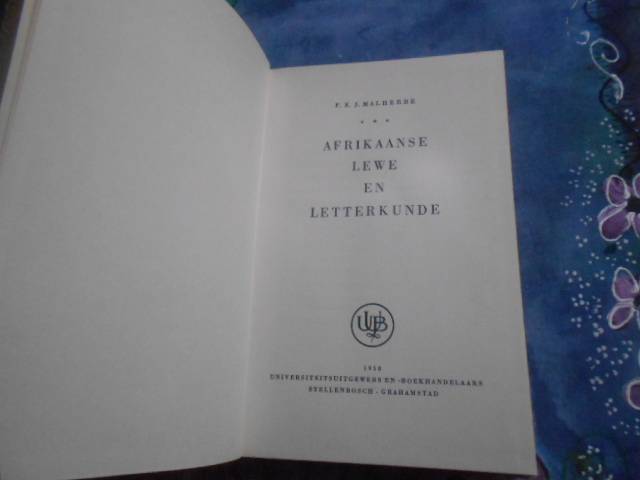 FEJ MALHERBE - AFRIKAANSE LEWE EN LETTERKUNDE 1958 UNIVERSITEITSUITG