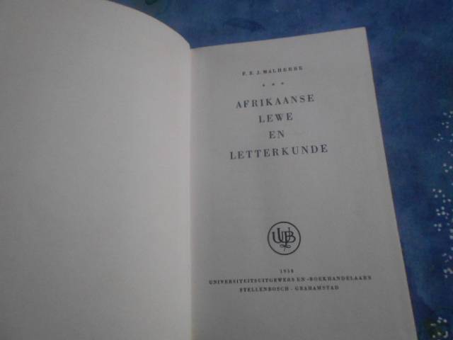 FEJ MALHERBE - AFRIKAANSE LEWE EN LETTERKUNDE 1958 UNIVERSITEITSUITG