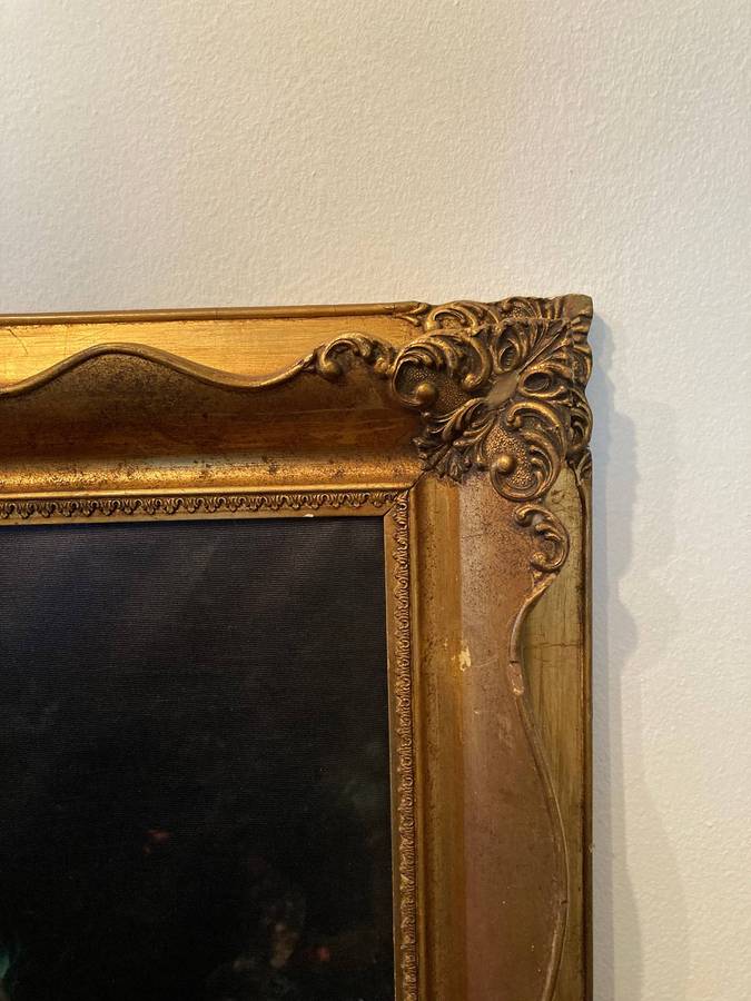 LARGE CANVAS PRINT IN AN ORNATE FRAME