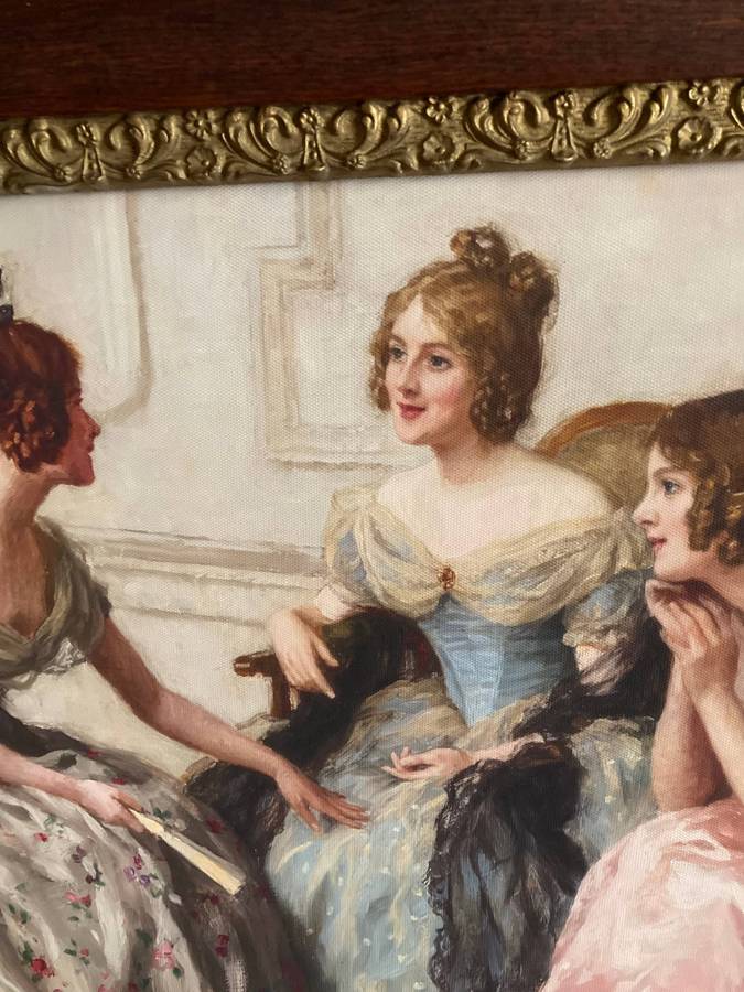 VERY LARGE CANVAS PRINT IN AN ORNATE FRAME