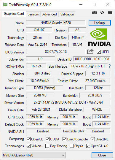 HP Z640 PC Workstation -  Intel Xeon 20 Threads, 16GB DDR4 RAM, 500GB NVMe SSD, NVIDIA Quadro K620