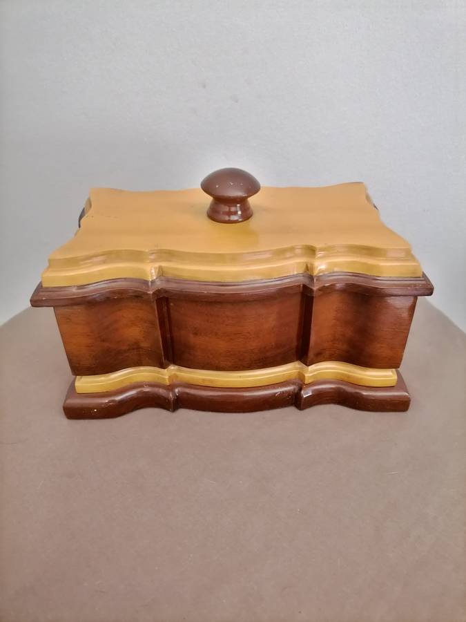 SOLID HARD WOOD JEWELRY/TRINKET BOX - OAK & ROSEWOOD - AMAZING CONDITION