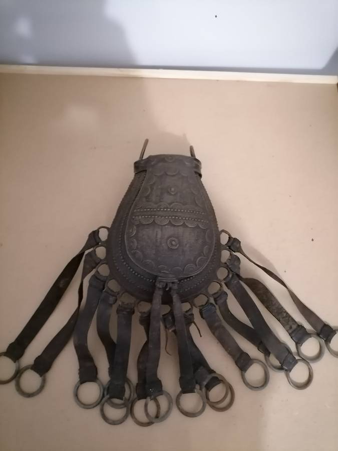 LATE 19TH CENTURY - Antique Nupe of Nigeria Tribal Bronze Bag ARTEFACT - herbal medicines, Traveling