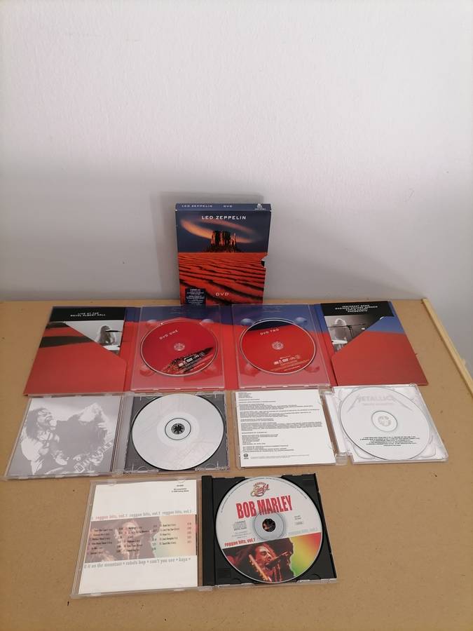 Music Bundle - 1 X Metallica CD 1 X BOB MARLEY CD 1 X GUN'S N ROSES CD 1 X LED ZEPPELIN 2 DVD'S