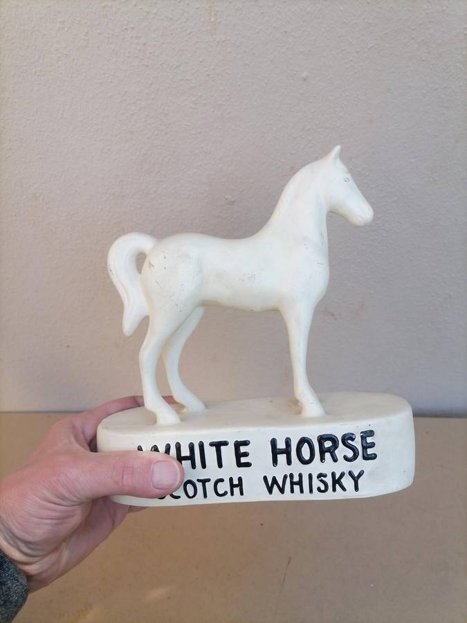 Collectible original 1950s advertise White Horse Scotch Whisky porcelain statue - 20 CM