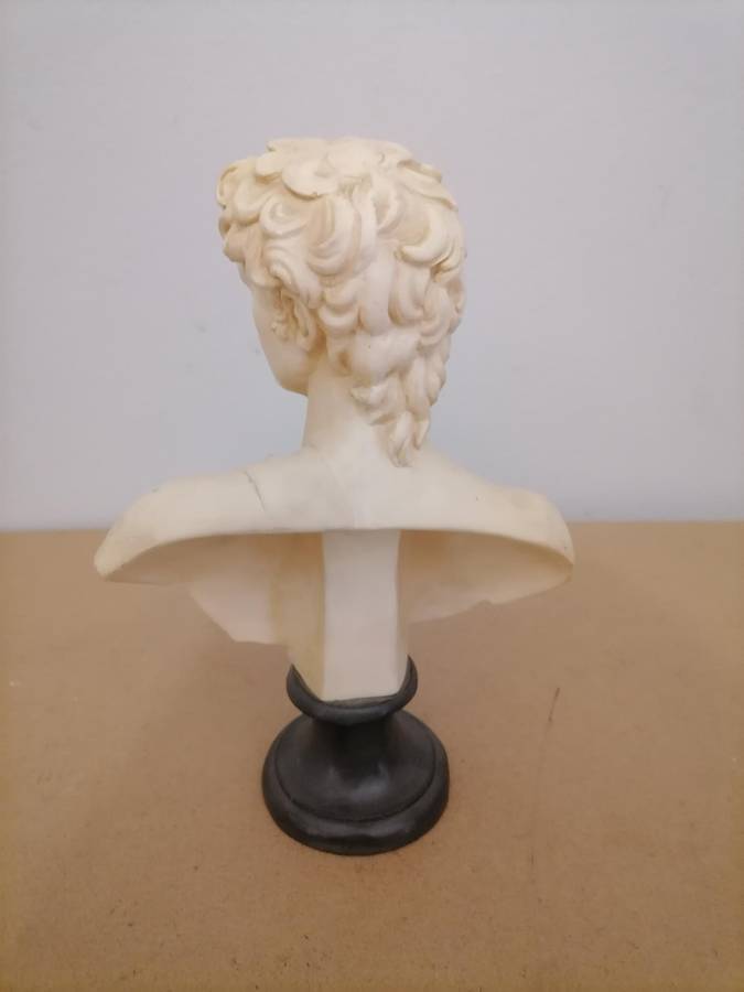 Vintage 1930's - 1960's Mid century David bust sculpture A Santini made in Italy - Signed - 24 CM