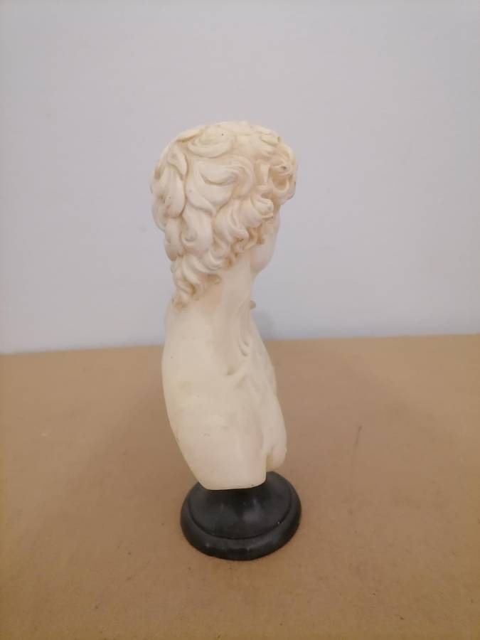 Vintage 1930's - 1960's Mid century David bust sculpture A Santini made in Italy - Signed - 24 CM
