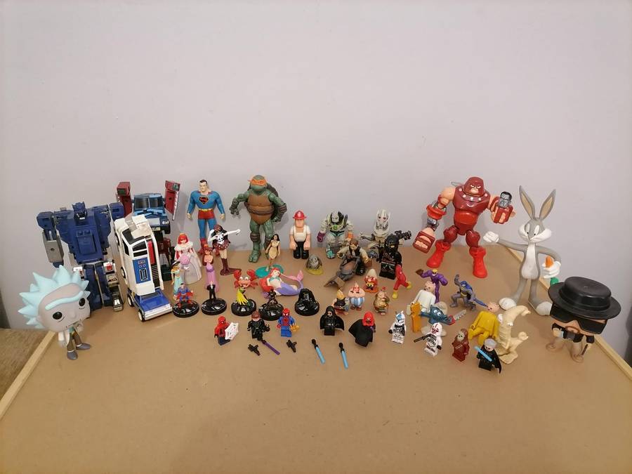 Vintage Figurines Bundle - 1986 Rare Bionic 6, Transformers, Star Wars, Lego, Batman, Playmobil
