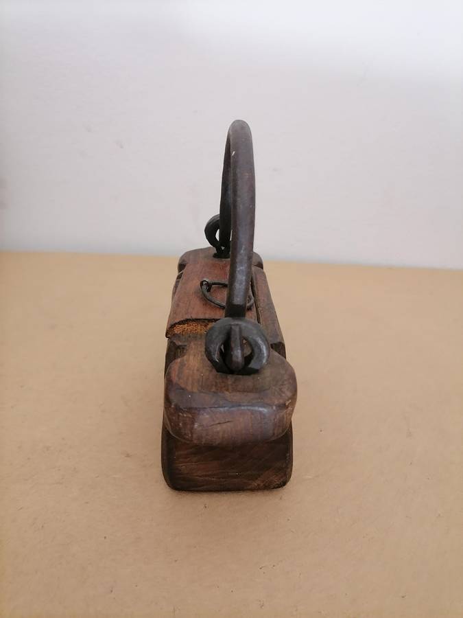 ANTIQUE HANDMADE WOODEN OIL POT VERY RARE