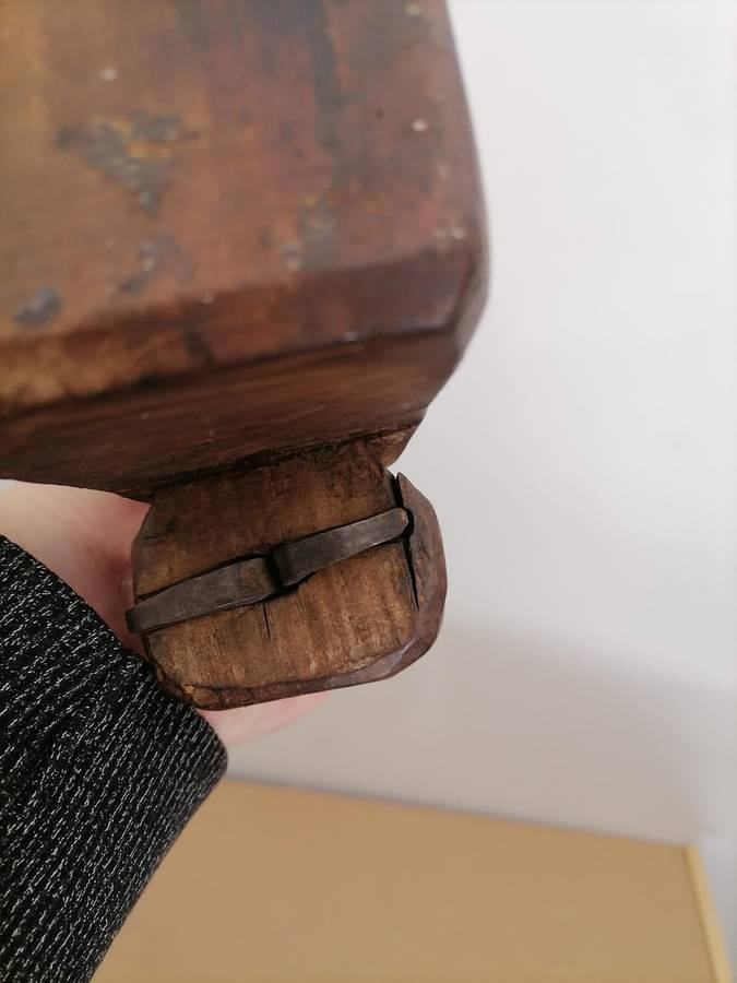 ANTIQUE HANDMADE WOODEN OIL POT VERY RARE