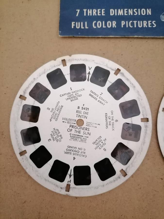 1949 Sawyer's TINTIN View-Master set B542-E  Prisoners of the Sun - SUPER RARE - BOOKLET - COMPLETE