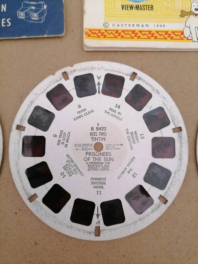 1949 Sawyer's TINTIN View-Master set B542-E  Prisoners of the Sun - SUPER RARE - BOOKLET - COMPLETE