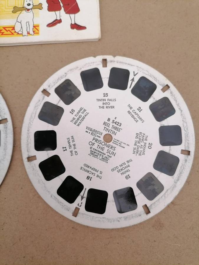 1949 Sawyer's TINTIN View-Master set B542-E  Prisoners of the Sun - SUPER RARE - BOOKLET - COMPLETE