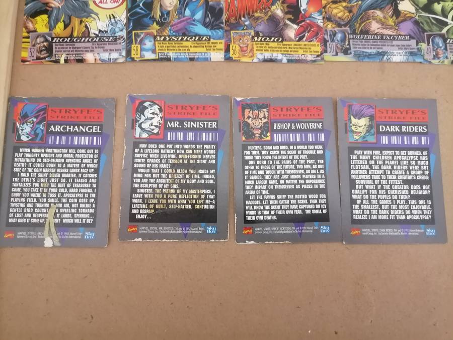 14 Bundel - 10 FLEET ULTA X MEN 1996 CARDS VG + - 4 1992 STRYFE'S STRIKE FILE CARDS - VG