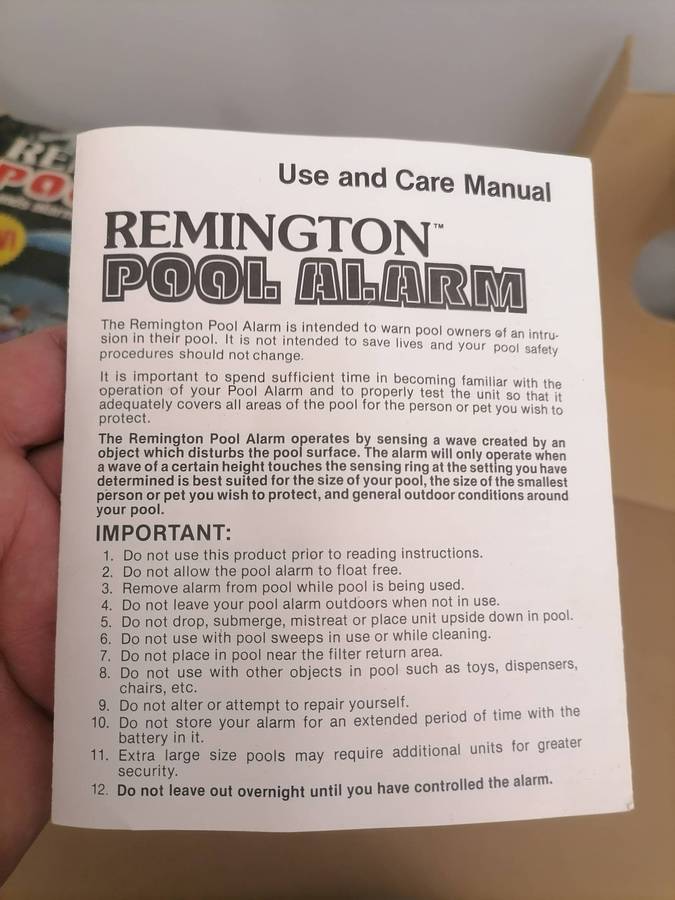 Remington (Pool Patrol) PA-30 Floating Pool Alarm Safety Securit