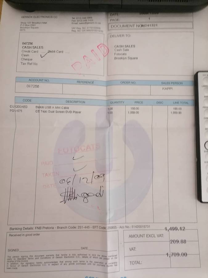 TEAC (PD-V575) IN CAR DUAL SCREEN DVD Players - LIKE NEW STILL HAS PLASTIC AMAZING CONDITION - 100%