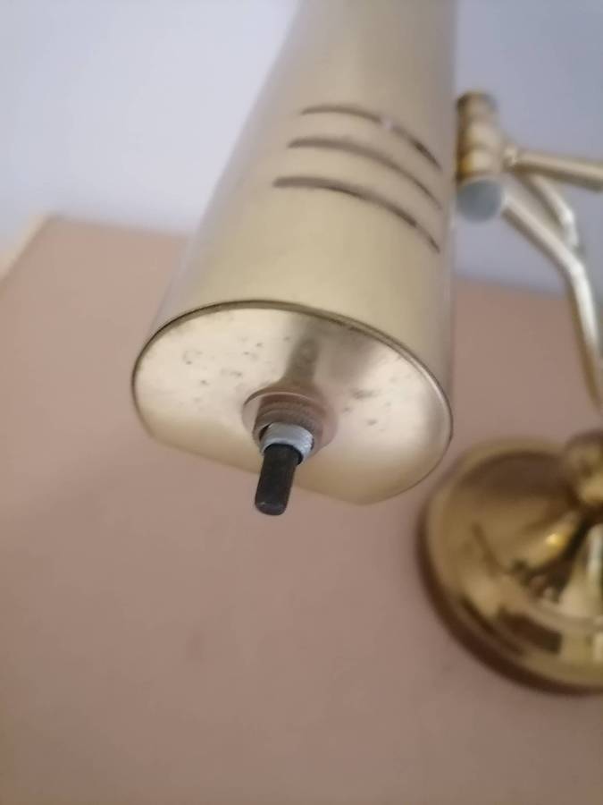 Vintage Solid Brass Bankers Desk Writers Adjustable Lamp Art Deco Style - 100% WORKING