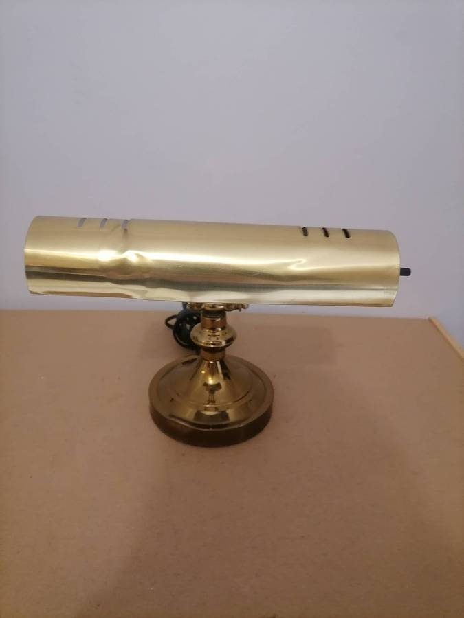 Vintage Solid Brass Bankers Desk Writers Adjustable Lamp Art Deco Style - 100% WORKING