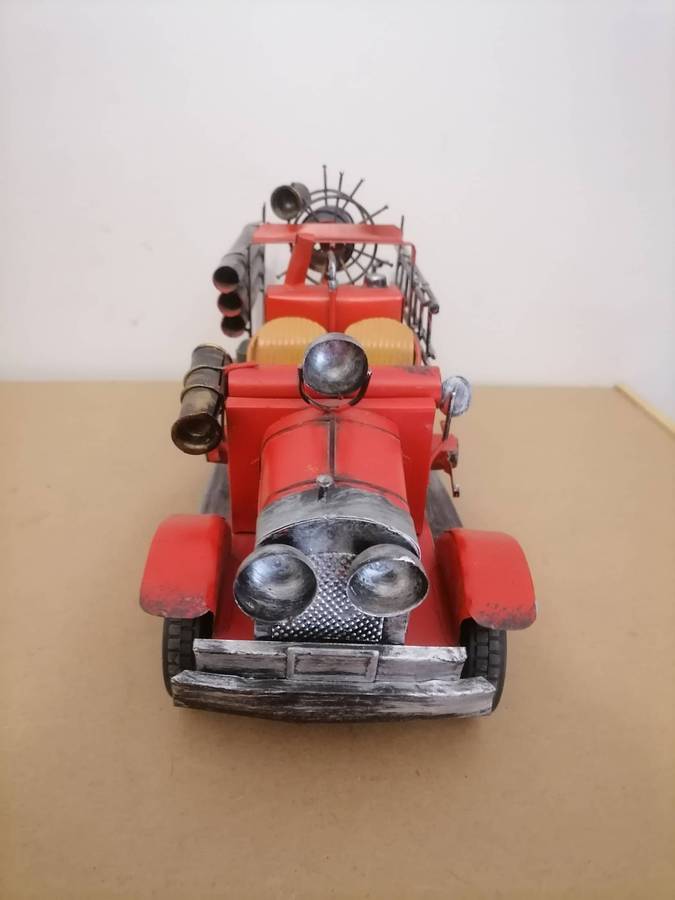 Fire Engine TRUCK Handmade Vintage Metal - 39 CM L X 14 CM B X 18 CM H