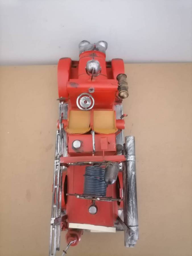 Fire Engine TRUCK Handmade Vintage Metal - 39 CM L X 14 CM B X 18 CM H