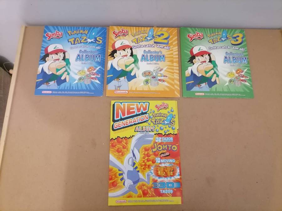 HUGE POKÉMON 290 TAZOS BUNDEL WITH 4 BOOKLETS - Normal, No 2, No 3 & 3D Tazos