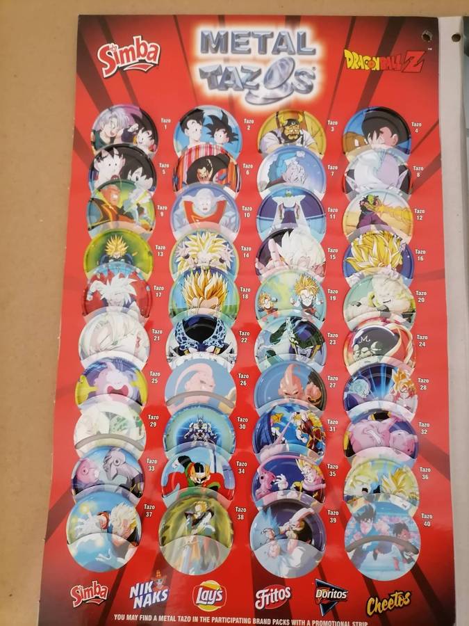 Dragonball Z Limited Edition Metal Tazo Folder with 66 OUT OF 80 METAL TAZOS