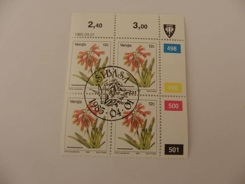Venda 1st Definitive Series (1979) - 12c CTO Cancelled Control Block (#498 Dated 1985-04-01)