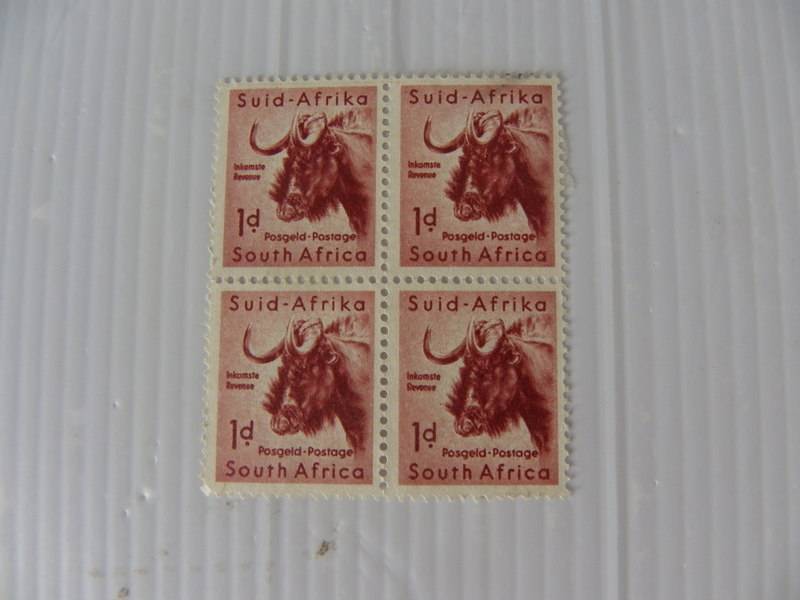 Union (1954) -  Animal Definitive Series 1d Mint Block