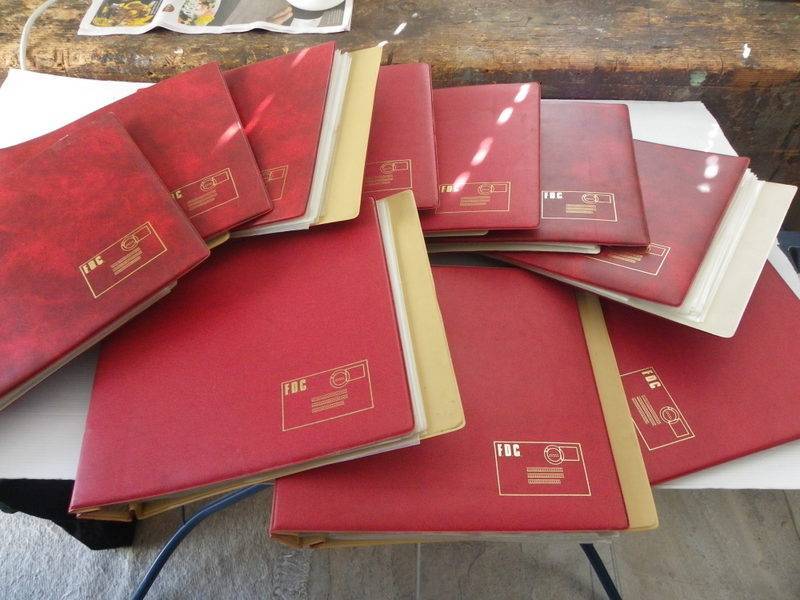 Red FDC Albums x10 with 2 Pockets per Page and 25+ Pages each (Bid per album!!!!) As good as new !!!