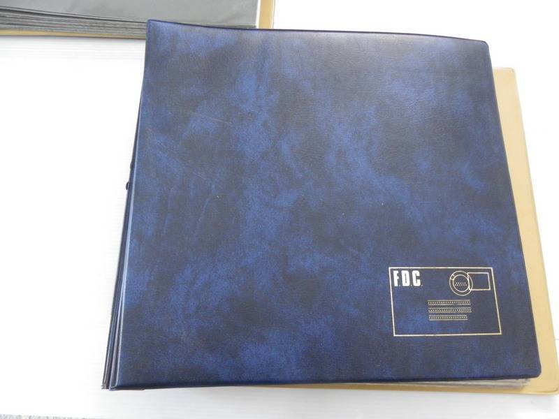 Blue FDC Albums x3  with 2 Pockets per Page and 40, 40 & 35 Pages (as good as new !!)