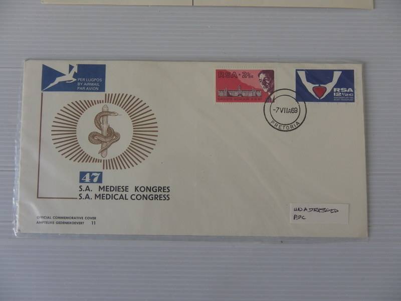 RSA 1.11 (1969) - 1st Heart Transplant & Medical Congress  FDC Unaddressed