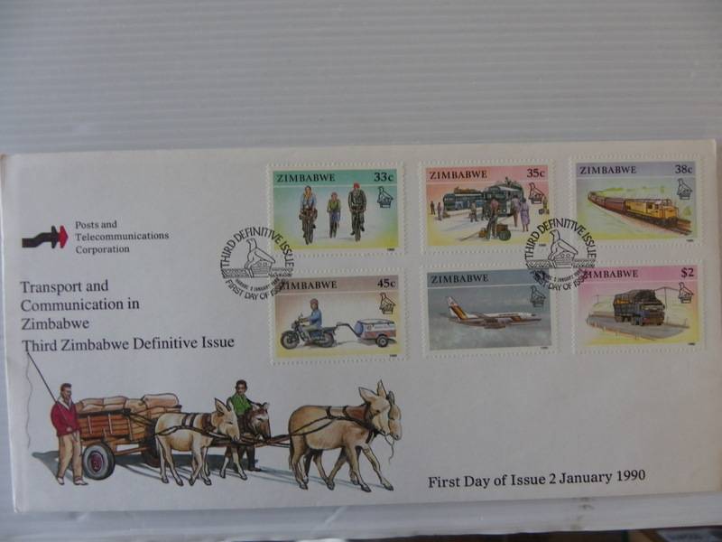Zimbabwe (1990) - Transport and Communication in Zimbabwe Illustrated FDC