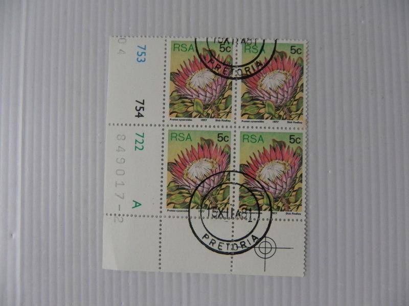 RSA 3rd Definitive Series (1977) - 5c CTO Cancelled Control Block (#722 A-block No Date)