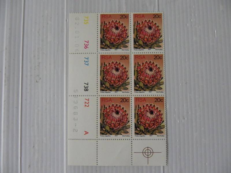 RSA 3rd Definitive Series (1977) - 20c Mint Control Block #735  Dated 82.01.06 A-Block