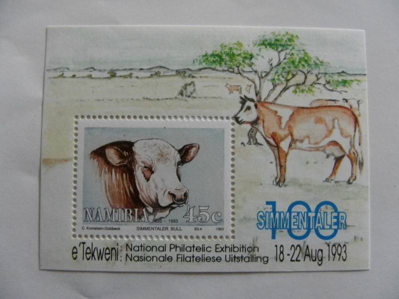 Namibia SAF04 (1993) - Simmentaler Cattle Mint Miniature Sheet