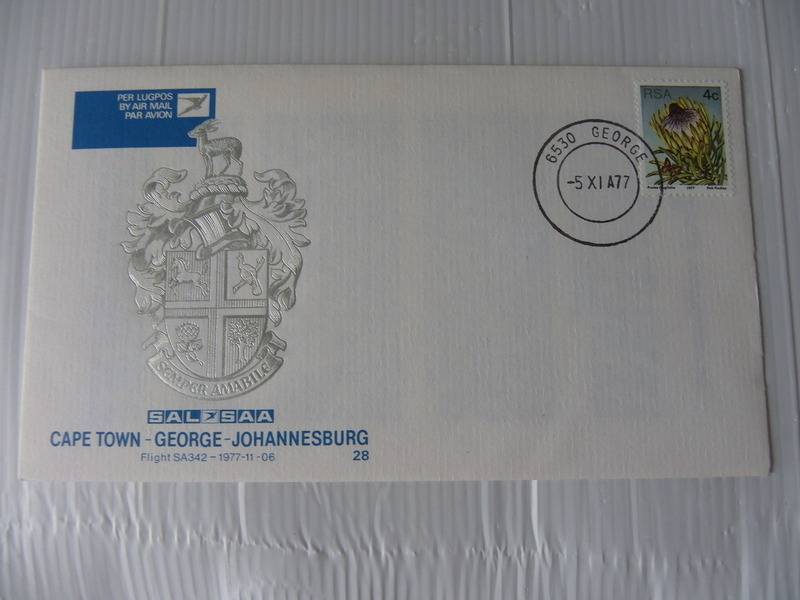 RSA (1977) - SAA #28 Cape Town, George to JHB Flight Illustrated FDC