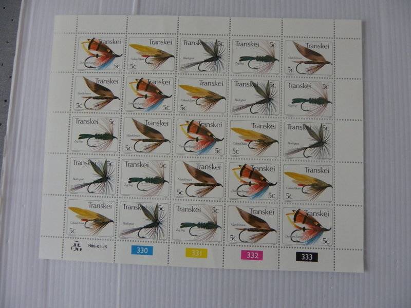 Transkei 1.16 (1980) - Fishing Flies (1st Series) Full Sheet in Mint